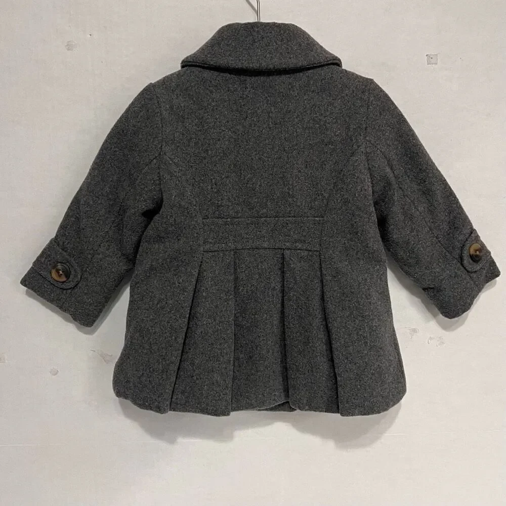 Old Navy Wool Blend Gray Peacoat   Girls Size 12-18 Months